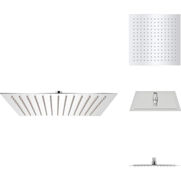 Vidaxl Soffione Doccia A Pioggia In Acciaio Inox 25X25 Cm Quadrato - Soffioni Doccia-image
