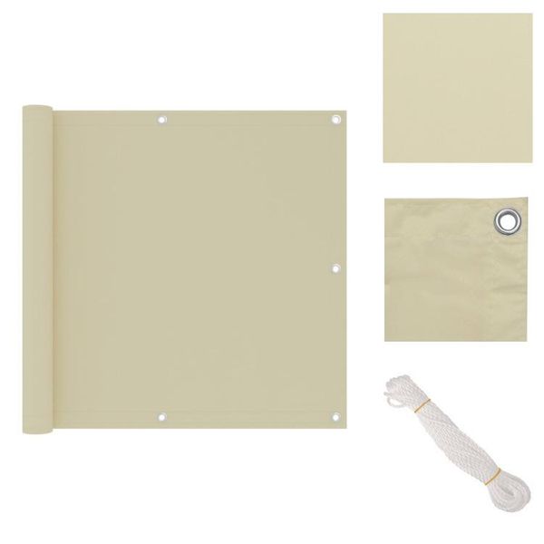 Vidaxl Schermo Privacy Per Balcone Crema 90X500 Cm Tessuto Oxford - Ombrelloni E Tende Da Sole-image