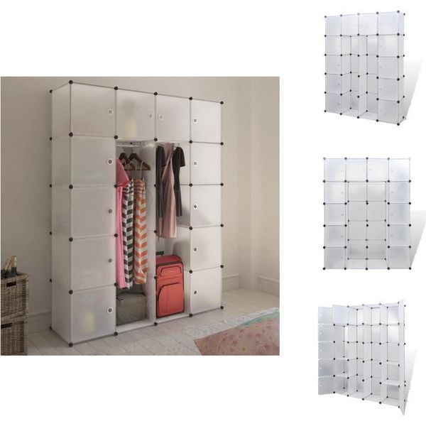 Vidaxl Armadio Modulare Con 14 Scomparti Bianco 37X146X180,5 Cm - Armadi-image