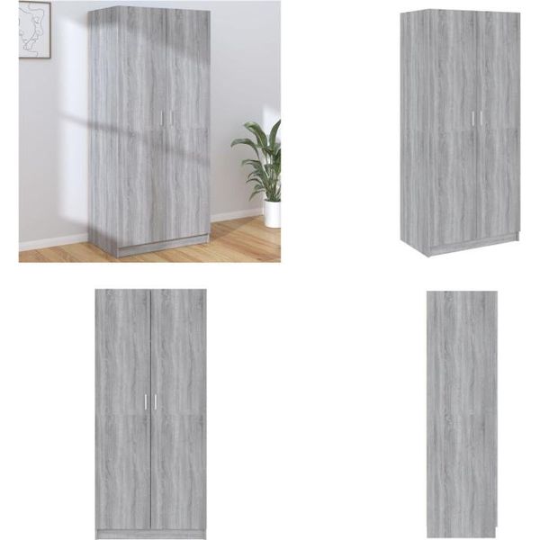 Vidaxl Armadio Grigio Sonoma 80X52X180 Cm Materiale A Base Di Legno - Armadio - Armadi - Guardaroba - Armadio - Armadio Portaoggetti-image