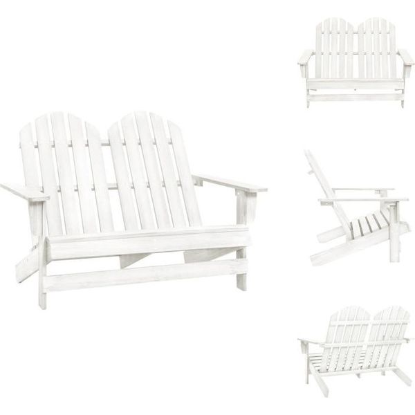 Vidaxl Panca Da Giardino Adirondack A 2 Posti In Legno Massiccio Di Abete Bianco - Sedie Da Giardino-image