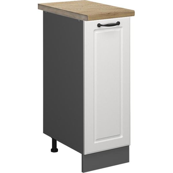 Vicco Armadio Cucina Dispensa Alto R-Line, 30 Cm , Pt Rovere, Bianco Casa Di Campagna/Antracite-image