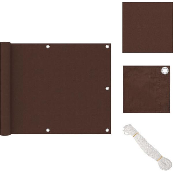 Vidaxl Schermo Privacy Per Balconi Marrone 75X400 Cm Tessuto Oxford - Ombrelloni E Tende Da Sole-image