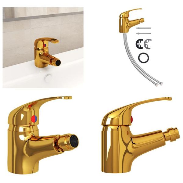 Vidaxl Miscelatore Bidet Bagno Golden 13X12 Cm - Rubinetto Acqua - Rubinetti Acqua - Rubinetto Miscelatore - Rubinetti Miscelatori-image