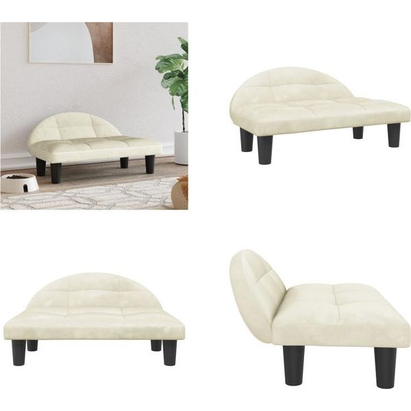 Vidaxl Letto Per Cani Crema 70X52X30 Cm In Velluto - Letto Per Cani - Letti Per Cani - Divano Per Cani - Divano Per Animali Domestici-image
