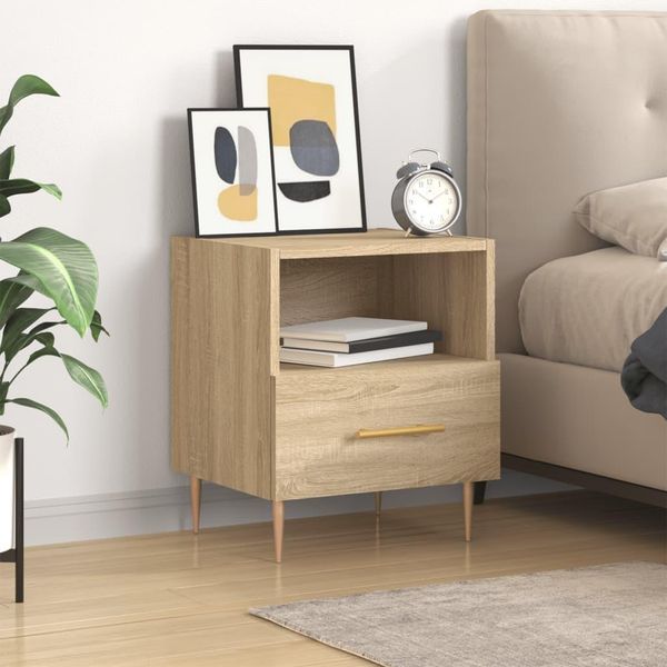 Comodino In Stile Elegante Rovere Sonoma 40X35X47,5 Cm Materiale Legno - Comodini E Armadi Hommie8486906 1Pacco-image