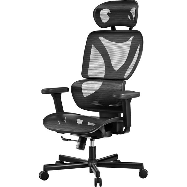 Sedia Da Ufficio Ergonomica Wiltec Con Poggiatesta E Braccioli Regolabili, Schienale Regolabile - Sedia Da Scrivania Che Favorisce La Schiena - Portata Fino A 150 Kg-image
