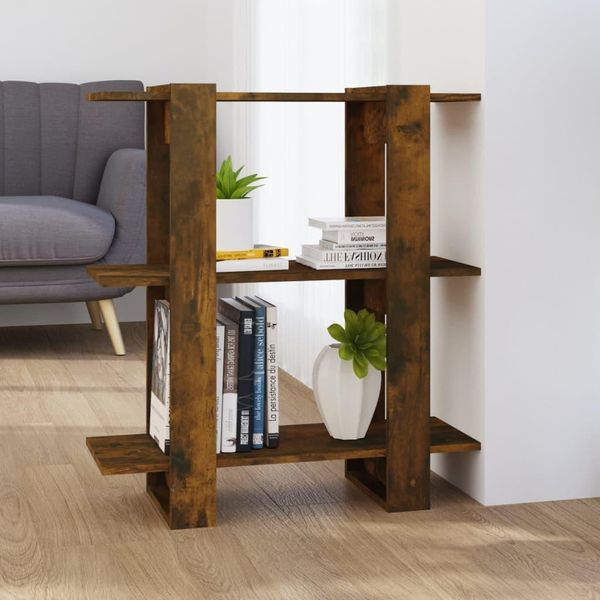 The Living Store Libreria/Divisorio In Rovere Fumé 80X30X87 Cm-image