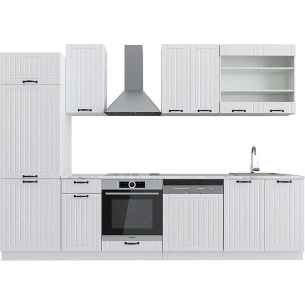 Vicco Cucina Componibile Fame-Line, 300 Cm , Pt Marmo, Casa Di Campagna Bianca/Bianco-image