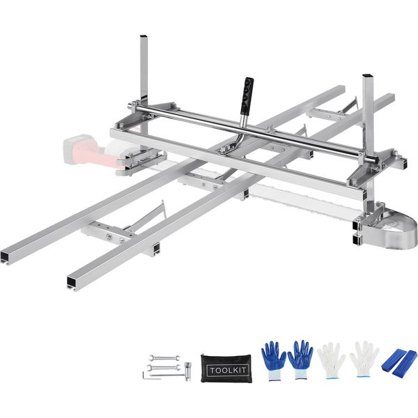Vevor Segheria Portatile 355-914 Mm Mulino A Catena Max. Spessore Di Taglio 5,08-300 Mm Mulino A Catena Con Barra Di Guida Da 2745X241X108,4 Mm Adatto A Un'ampia Gamma Di Esigenze Di Taglio Del Legno-image
