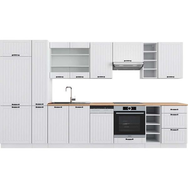 Vicco Cucina Componibile Fame-Line, 355 Cm , Pt Rovere, Casa Di Campagna Bianca/Bianco-image