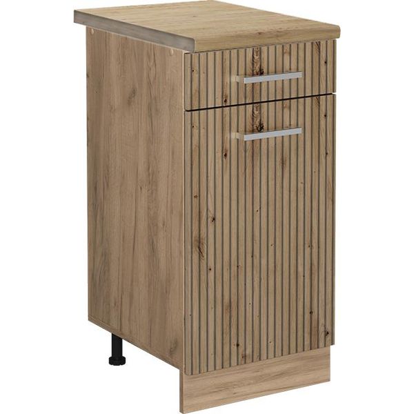 Vicco Mobiletto Base Per Cucina R-Line, 40 Cm , Pt Rovere, Rovere Artigianale/Quercia Dorata-image