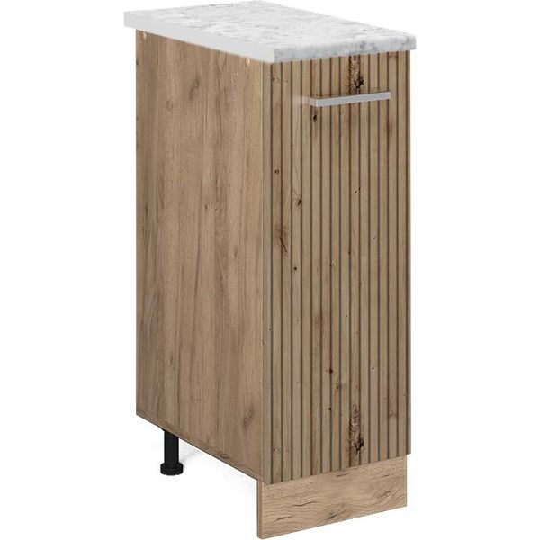 Vicco Armadio Cucina Dispensa Alto R-Line, 30 Cm Pl Marmo, Rovere Artigianale/Quercia Dorata-image