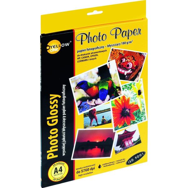 Carta Fotografica A4/20 Pezzi Lucida 180G Giallo Uno-image
