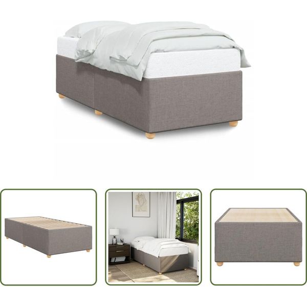 The Living Store Struttura Letto Taupe 90X190 Cm Tessuto-image
