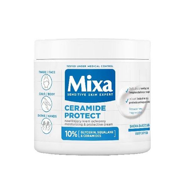 Mixa Ceramide Protect Crema Idratante Protettiva Per Viso, Mani E Corpo, 400Ml-image