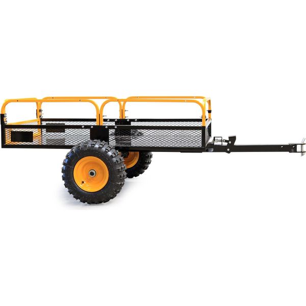 Rimorchio Ribaltabile Wiltec Fino A 450 Kg Per Trattorini, Rimorchio Ribaltabile 210 X 120 X 70 Cm Con Griglia E Pareti Laterali Rimovibili, Rimorchio Con Funzione Di Ribaltamento-image