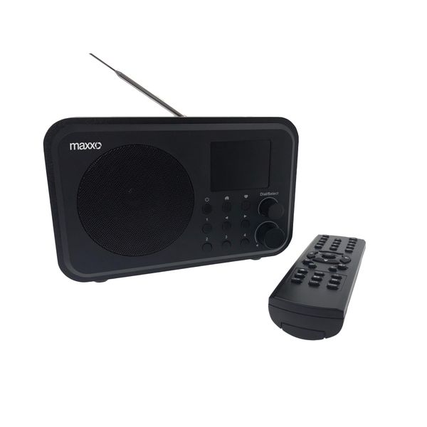 Maxxo Dab+ Internet Radio DT02 Con Bluetooth, Wlan, Sveglia, Custodia In Legno, Batteria Da 2000Mah, Fm/Dab+, Display A Colori, Portatile Con Telecomando-image