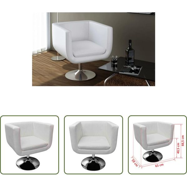 The Living Store Poltrona In Pelle Finta Bianca-image