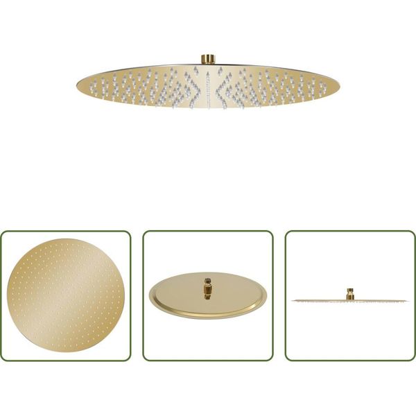 The Living Store Doccia A Pioggia In Acciaio Inox 40 Cm Rotonda Golden-image