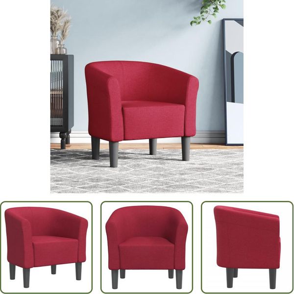 The Living Store Sedia Club In Tessuto Rosso Vino-image