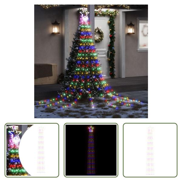 The Living Store Albero Di Natale Luminoso 320 Led Multicolore 375 Cm-image