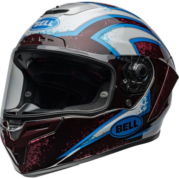 Casco Bell Race Star Dlx Flex Xenon, Rosso/Blu/Argento, S (55/56)-image