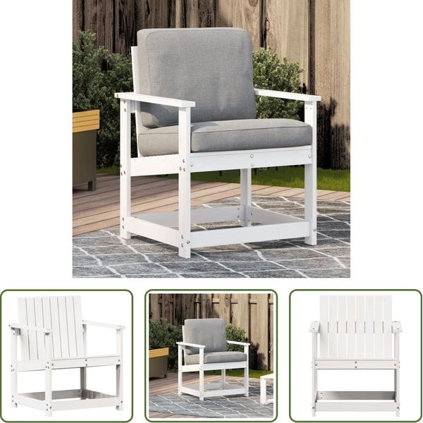 The Living Store Sedia Da Giardino Bianca 62X56X77 Cm In Legno Di Pino Massiccio-image