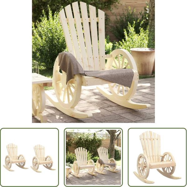 The Living Store Sedie A Dondolo Adirondack 2 Pz. Legno Di Abete Massiccio-image