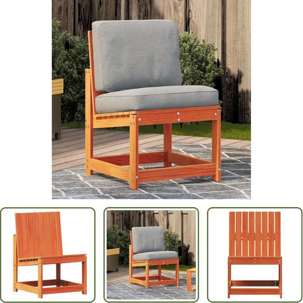 The Living Store Sedia Da Giardino Marrone Cera 50,5X55X77 Cm In Legno Di Pino Massiccio-image