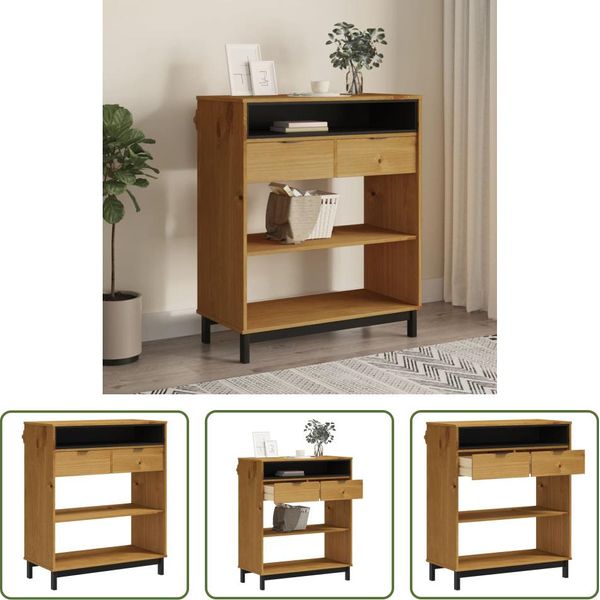 The Living Store Tavolo Da Bar Flam 92X45X110 Cm In Legno Di Pino Massiccio-image
