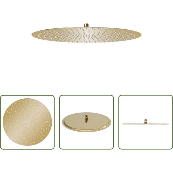 The Living Store Doccia A Pioggia In Acciaio Inox Rotonda Da 50 Cm Golden-image