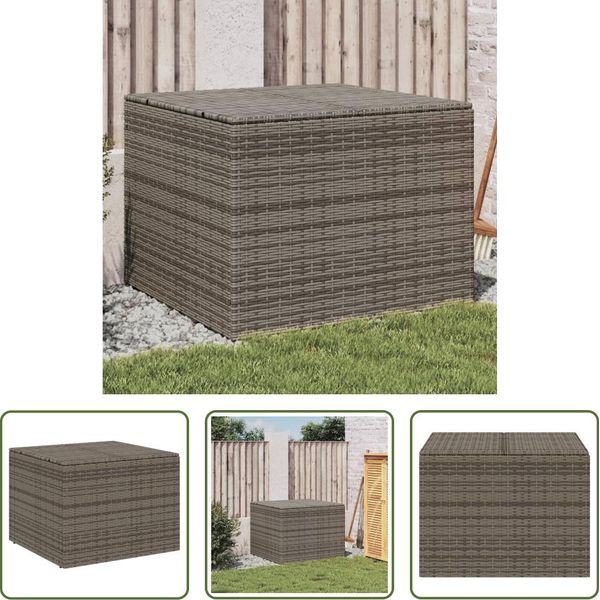 The Living Store Cassapanca Da Giardino Grigio 291L In Poly Rattan-image