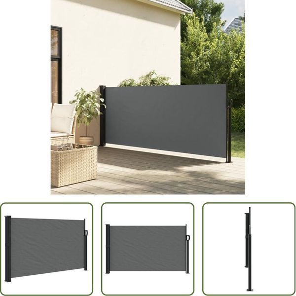 The Living Store Tenda Laterale Estensibile Antracite 120X500 Cm-image