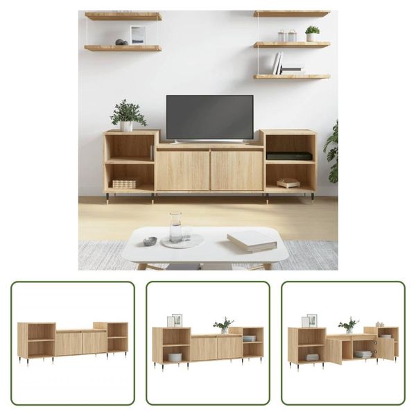 The Living Store Mobile Tv Rovere Sonoma 160X35X55 Cm Materiale Legno-image