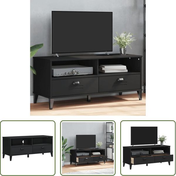 The Living Store Scarpiera Viken Nero Materiale A Base Di Legno-image