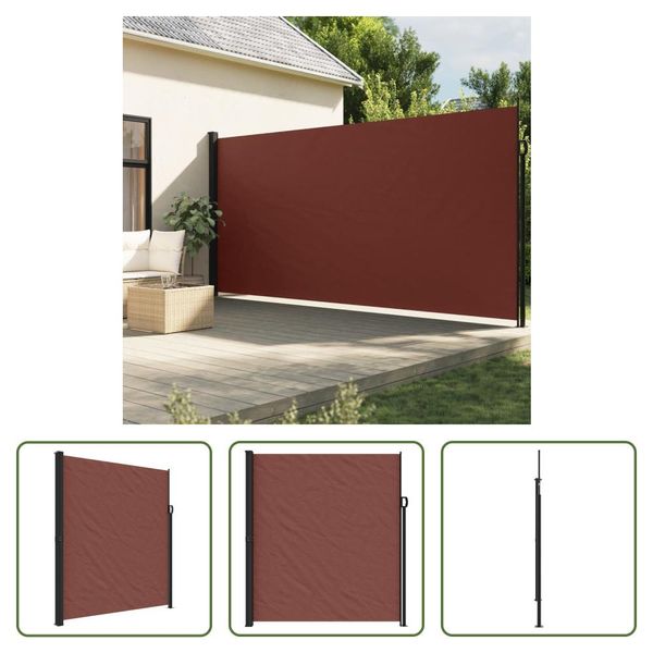 The Living Store Tenda Laterale Estensibile Marrone 220X500 Cm-image