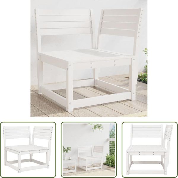 The Living Store Divano Angolare Da Giardino Bianco 73X73X78 Cm In Legno Di Pino Massiccio-image