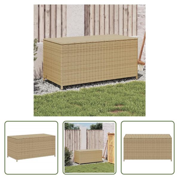 The Living Store Cassapanca Da Giardino Beige 190L Poly Rattan-image