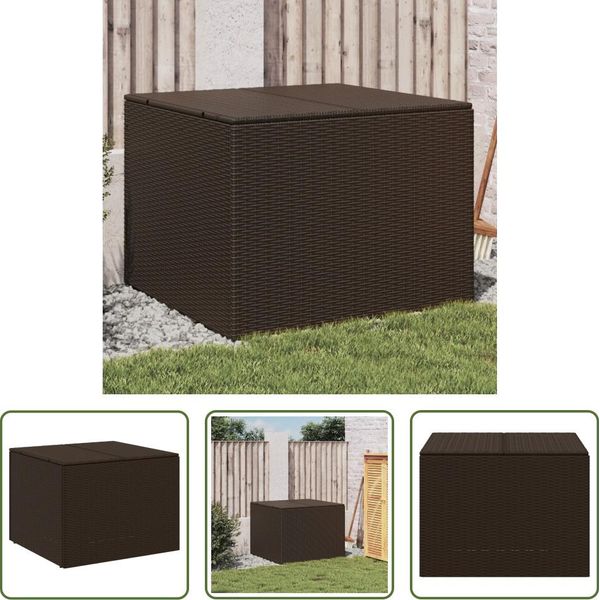 The Living Store Cassapanca Da Giardino Marrone 291L Poly Rattan-image