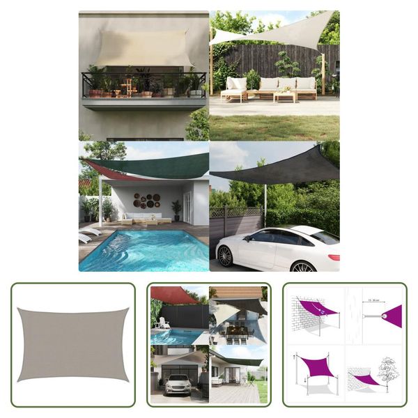 The Living Store Tenda Da Sole 160 G/M² Rettangolare Grigio Chiaro 3X4 M Hdpe-image
