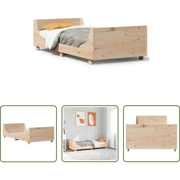 The Living Store Letto In Legno Massiccio Senza Materasso 75X190 Cm In Legno Di Pino-image