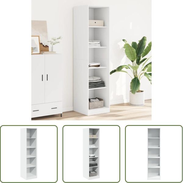 The Living Store Armadio Bianco 50X50X200 Cm Materiale A Base Di Legno-image