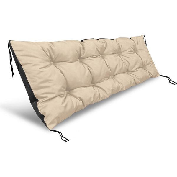 Cuscino Da Giardino 120X40 Cm Impermeabile Per Panchina Pallet Beige-image