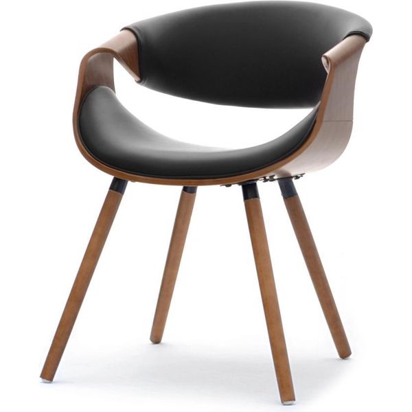 Sedia Da Pranzo Di Design Sarolta - Noce / Nero 1-image
