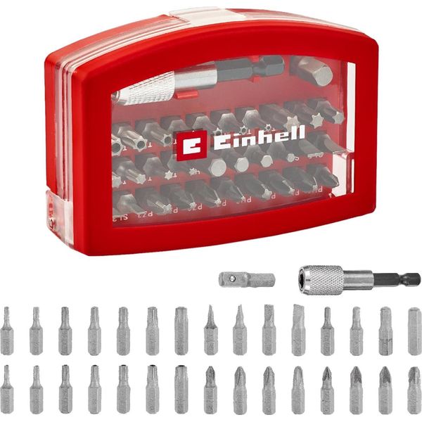 Einhell Belt Clip 118495 Bit Set 32-Piece Torx, Pz, Ph, Slot, Tamper Torx Incl. Bit Holder-image