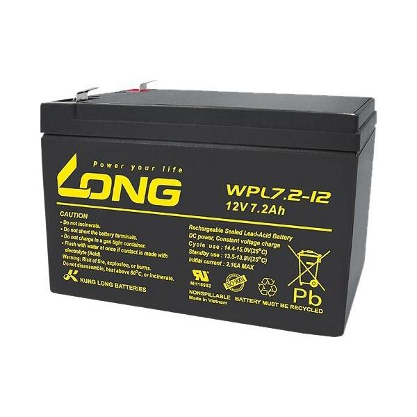 Accumulatore Kung Long WPL7.2-12-M/F2, 12 V- / 7,2 Ah-image