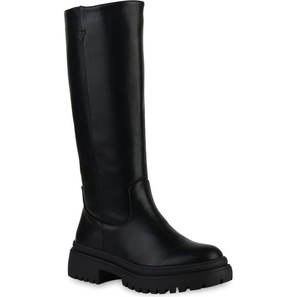 Van Hill Donna Stivali Con Plateau Leggermente Foderato Scarpe Con Suola Profilata 839531, Colore: Nero, Taglia: 38-image