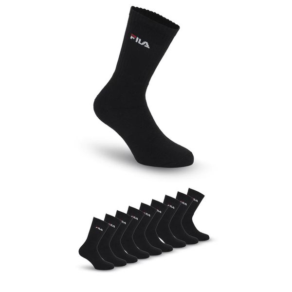 Tennissocken Fila "Unisex Crew Tennis Full Terry Socks", Damen, Gr. 43-46, Schwarz, Baumwollmischung, Unifarben, Normal, Socken Tennissocken, Mit Eingestrickem Logo-image