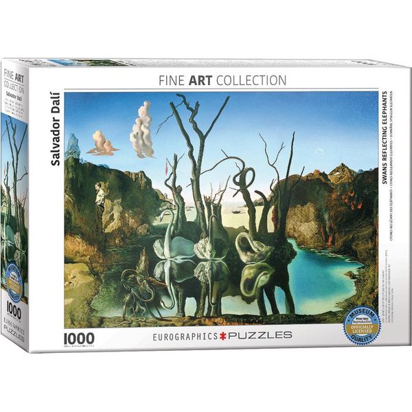 Puzzle Da 1000 Pezzi - Puzzle - Salvador Dali I Cigni Riflettono Gli Elefanti + Puzzle Cornice In Alluminio Per 1000 Pezzi-image